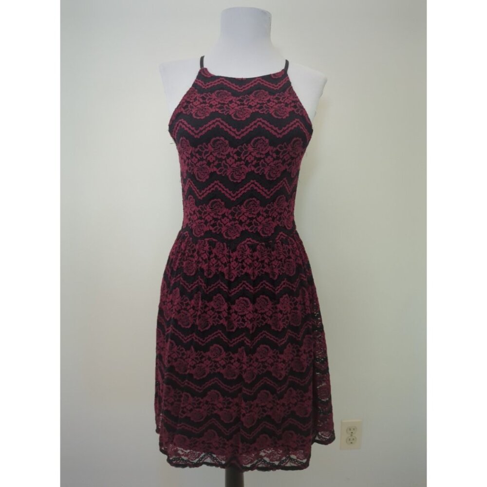 AQUA Floral Lace Halter Dress Size S